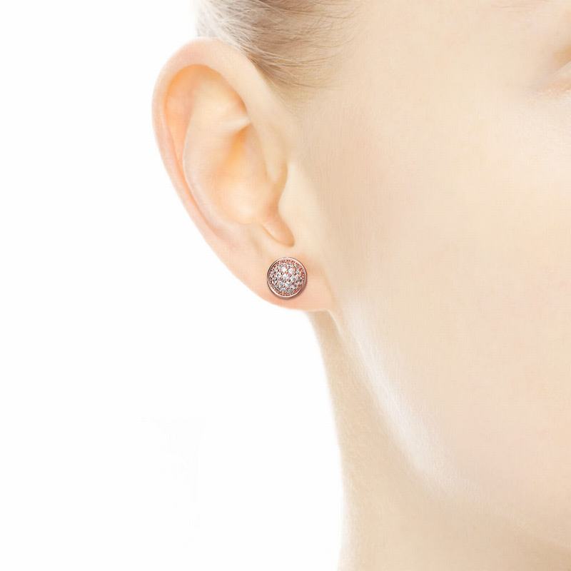 Pandora Rose™ Dazzling Droplets Stud Earrings - Pandora Rose/Cubic Zirconia - Canada | FB9520RD